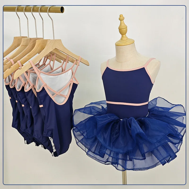 Ropa de baile de ballet suave y agradable para la piel para niños, leotardo de tiras para niñas, para practicar un traje versátil de danza y gimnasia