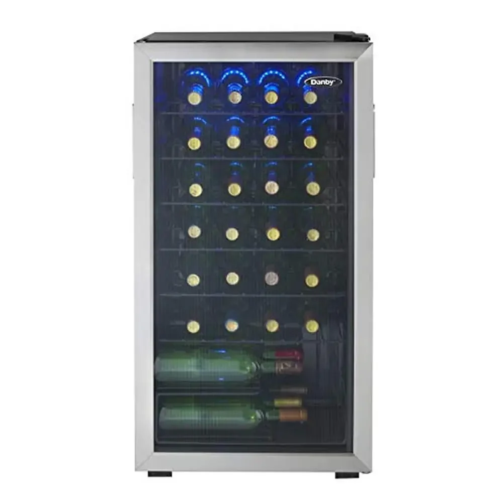 36-Bottle Single Zone Wine Cooler with Glass Door-Chiller Fridge 3.3 Cu. Ft. Standing Storage