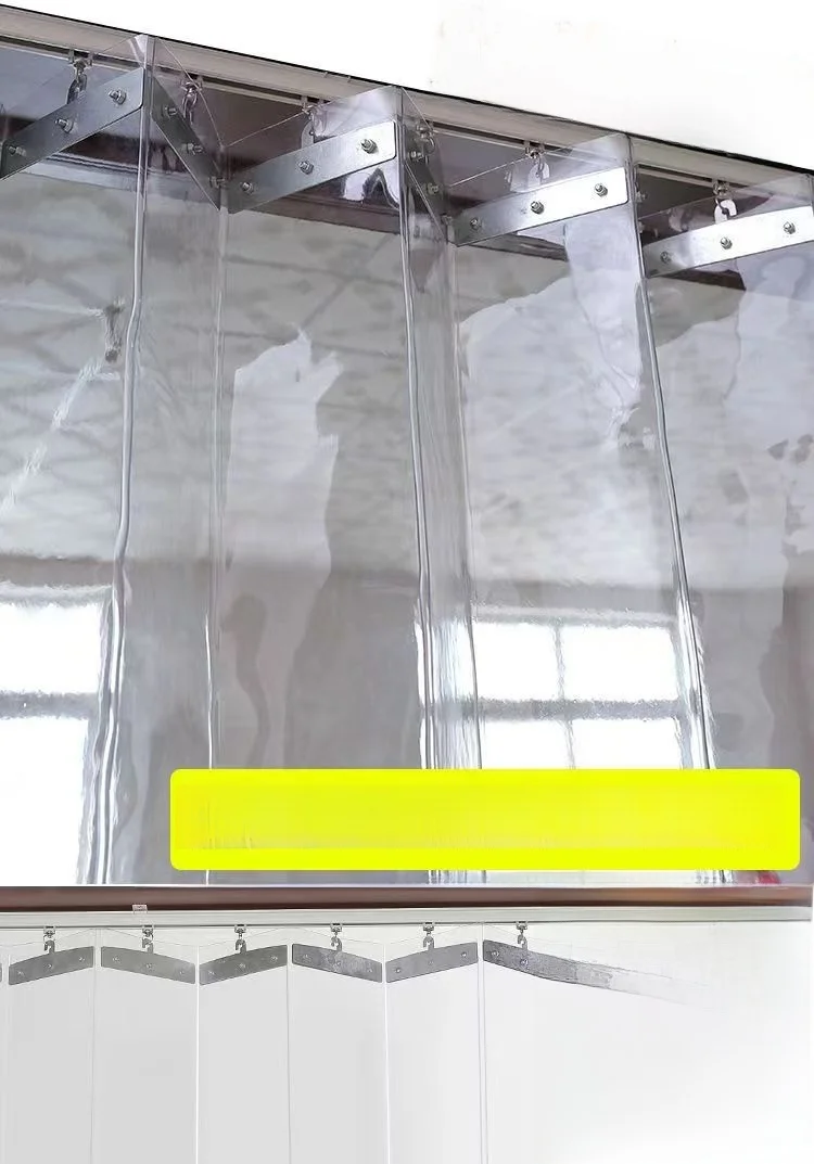 Commercial Grade PVC Door Curtain Sliding Foldable Partition Curtain Transparent Windproof Dustproof Heat Insulation Cold Air...