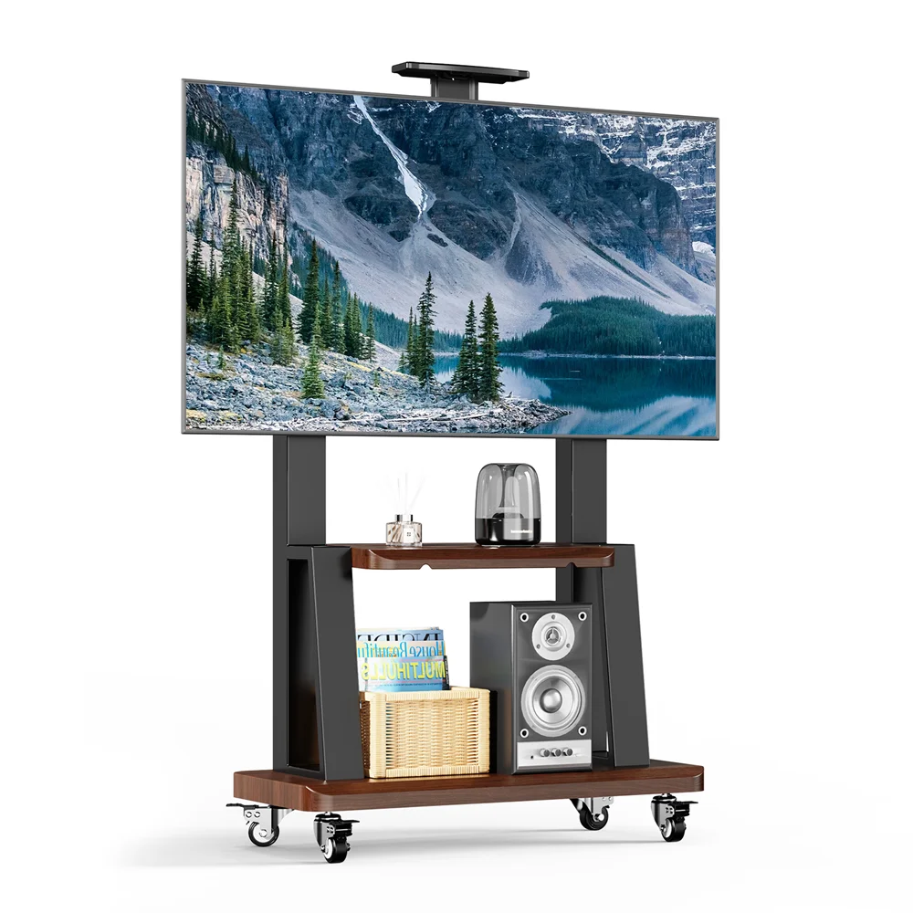 

Mobile TV Stand Rolling TV Cart with Wheels for 32-75" Portable Floor TV Stand with Shelf, Height Adjustable,Max VESA 600x400mm