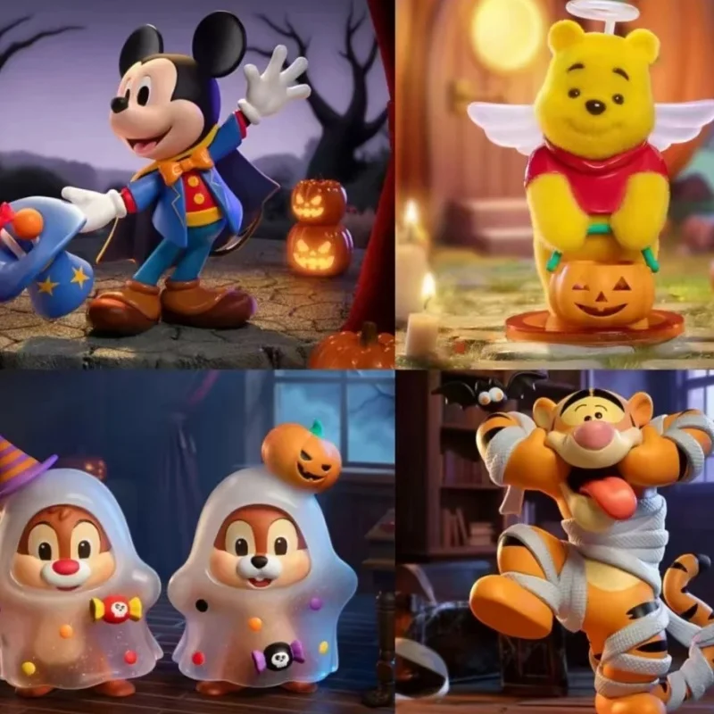

Genuine Disney Halloween Fantasy Night Series Figure Blind Box Chip Dale Desktop Ornaments Model Toys Winnie Mystery Box Gift