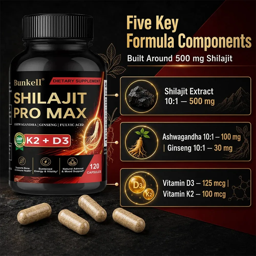 Shilajit PRO MAX with K2 and D3 - Helps Replenish Energy, Promote Immune System and Stay Active