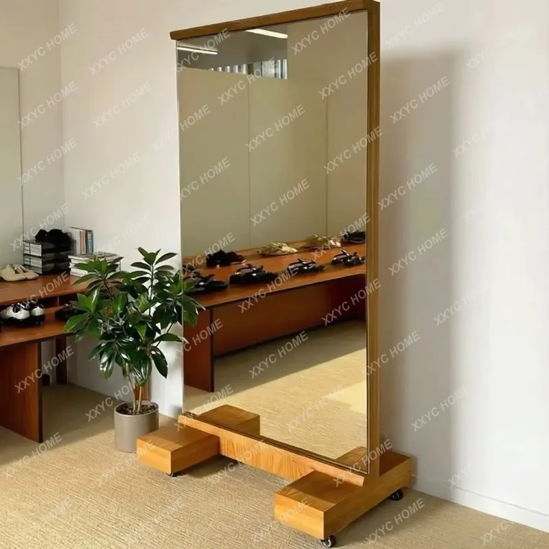 XXMedieval solid wood full body mirror store bedroom dressing wall hanging wall clothing store fitting floor mirror