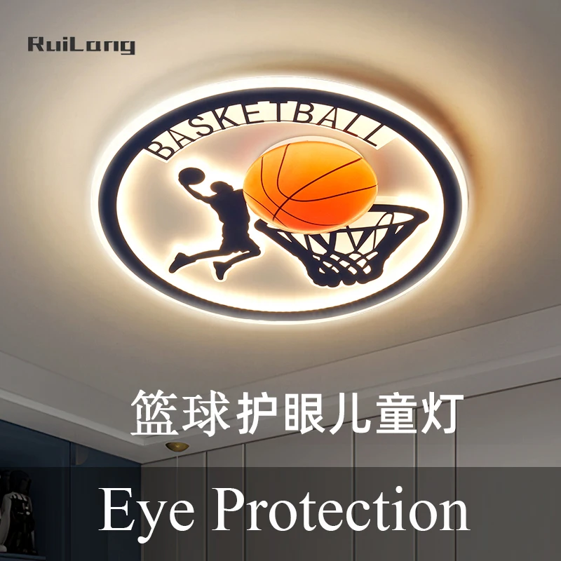 Boys Room Light Football Basketball Light Ceiling Chandelier for Kids Room Boy Bbay Child Bedroom Decor Lustre Led Ceiling Lamps