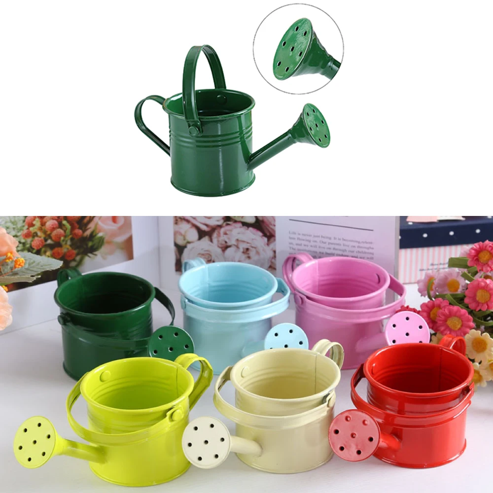 Children Kawaii Vintage Watering Can Water Spraying Pot Flower Kettle Metal