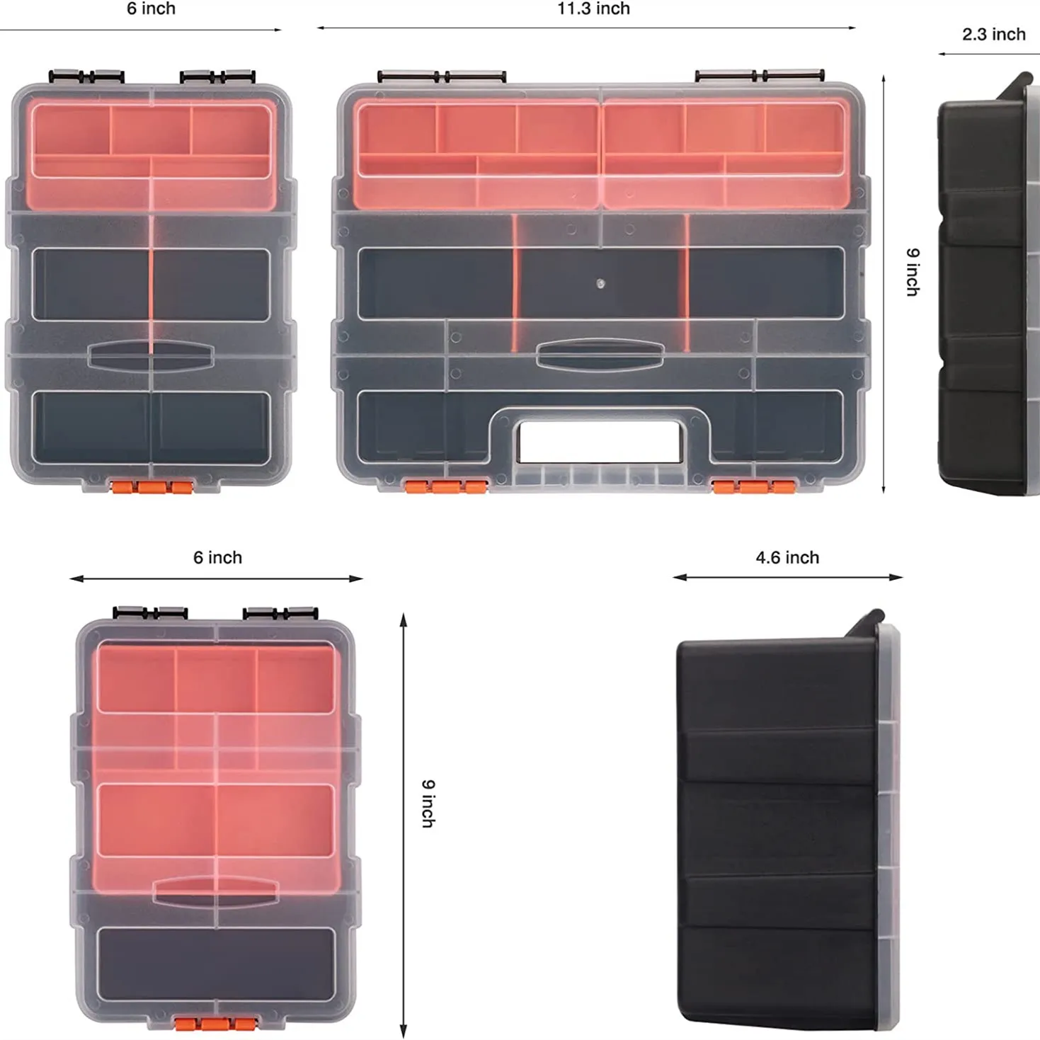 Multi-grid Tool Box Organizer Set Hardware Storage Toolbox Portable Tools Organizer Household Storage Garage Workshop Tool Case