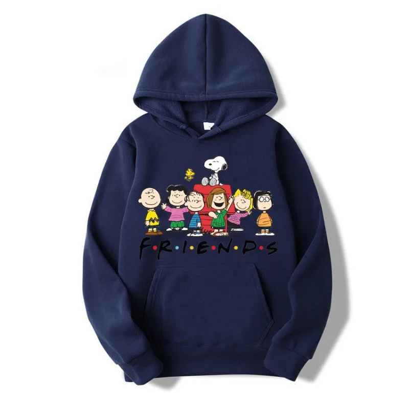 Snoopy Friends Logo Cartoon Anime Fun Printed Men\'s Pullover Autumn and Winter Men Hoodie Casual Couple Sweatshirt Clothes Tops