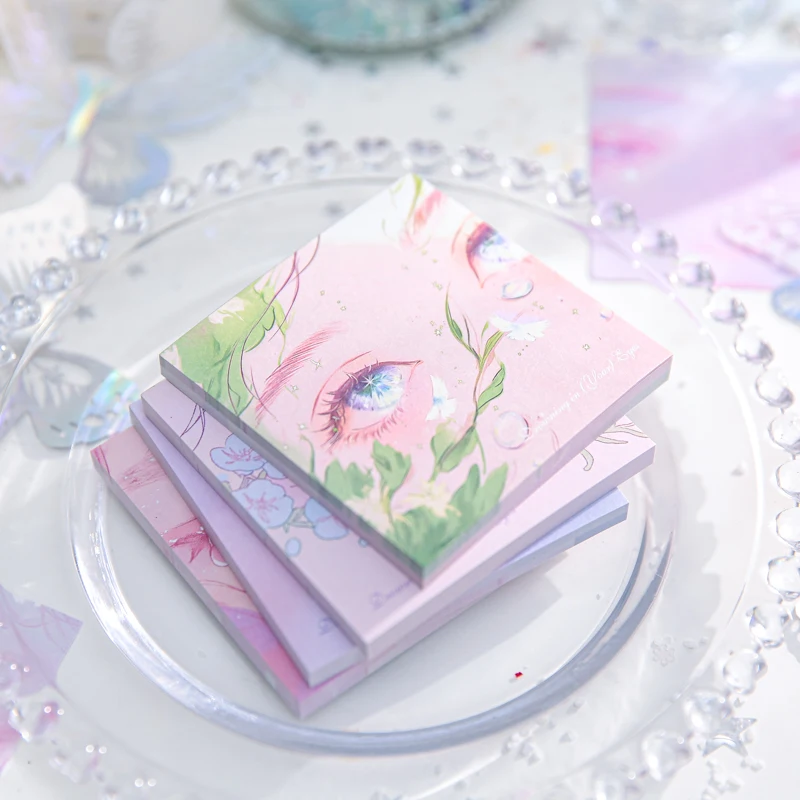 60 листов Indulge in Eye Series Kawaii Ins, отрывная памятка для сообщений, креативный коллаж, сделай сам, скрапбук, эстетика ручной работы, крафт-бумага