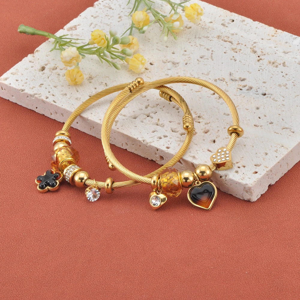 JeeMango Damenmode Pan Family Multi Element Perlenarmband Schmuck Accessoires Geeignet für Party Festival Geschenk B25205