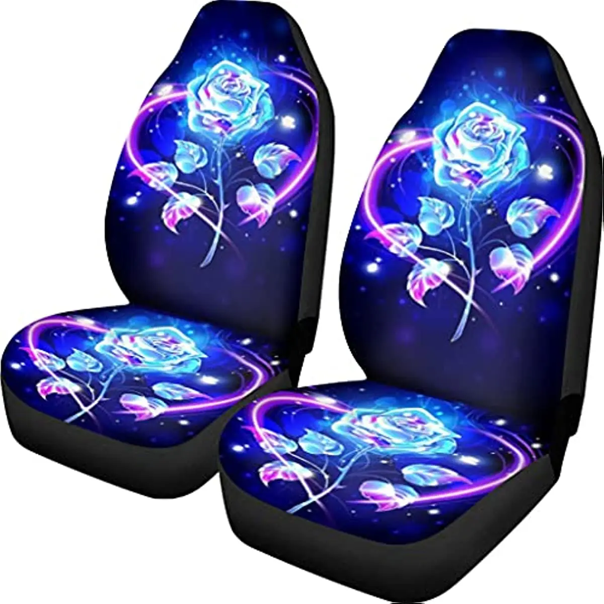 

Blue Crystal Rose Car Seat Covers 2pcs Soft Front Seat Covers for Car, Auto Bucket Seat Protectors Universal Fit SUV