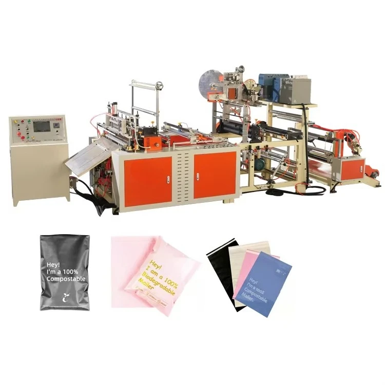 Fully Automatic PE HDPE Biodegradable Self Sealing Poly DHL Express Courier Mailer Plastic Bag Machine