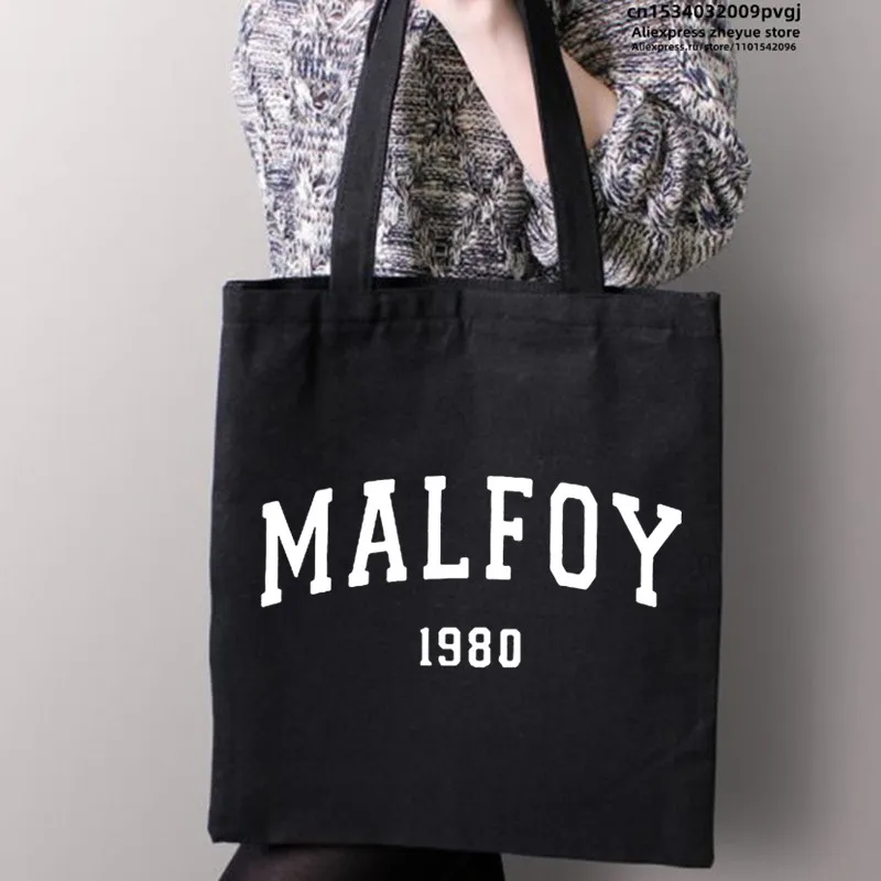 Draco Malfoy 1980 Shopping Bag Canvas Bags Shopper Security Night Jute Bag Foldable Bag Reusable Shopper Canvas