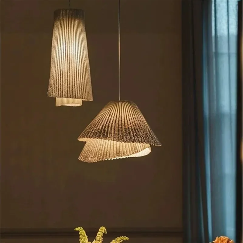 2026 Arturo Alvarez luces colgantes lámpara plisada de acero inoxidable para sala de estar restaurante lámpara colgante blanca dormitorio Loft Lam