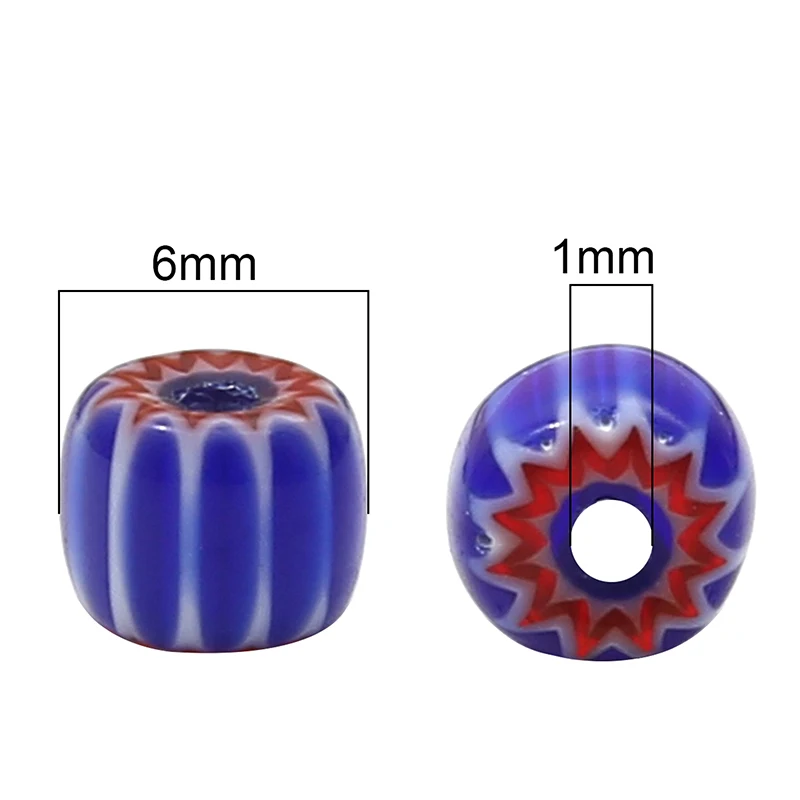 Glass Glazed Print Lampwork Beads, Loose Cylinder, Spacer Beads para Fazer Jóias, Pulseiras DIY Acessórios, Handicrafs, 20Pcs