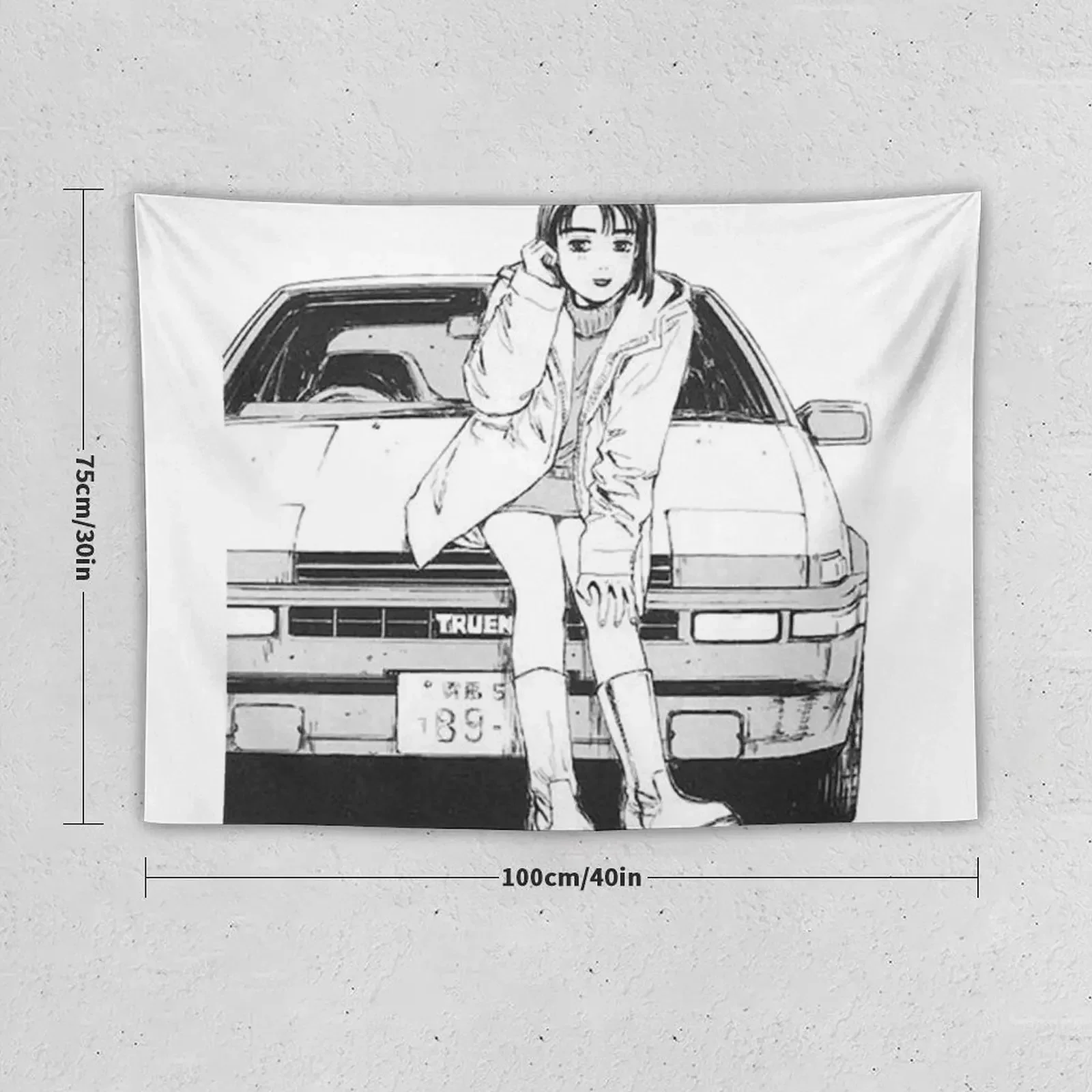 Initial D Natsuki Drift Touge Anime Eurobeat Tapestry Room Decorations Aesthetics Room Decor Korean Style Tapestry