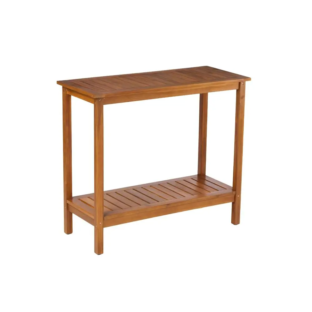 Wooden Workstation for Garden Balcony Garage,  Acacia Console Potting Table Light Brown