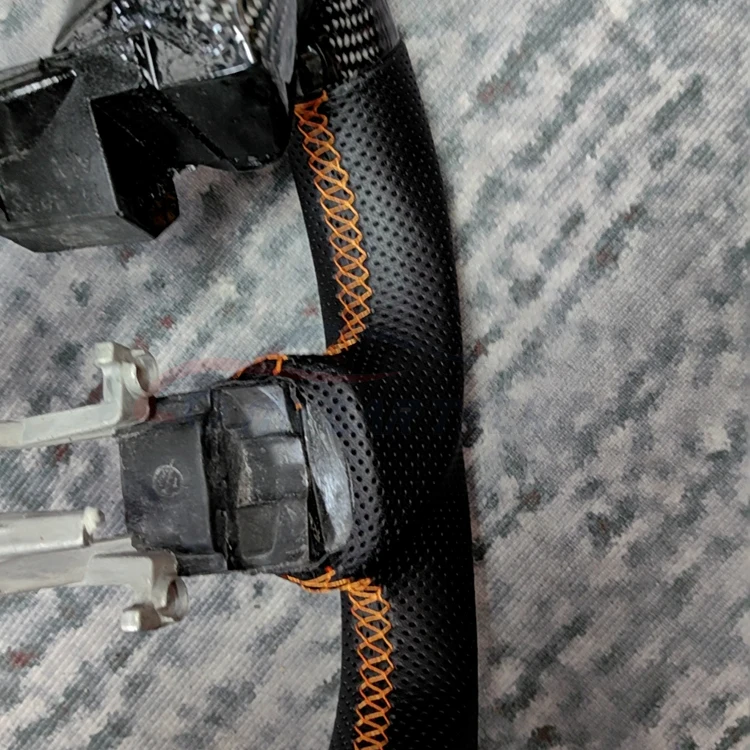 For BYD Carbon Fiber  Steering Wheel LED Display Suede Leather Forge Handlebars