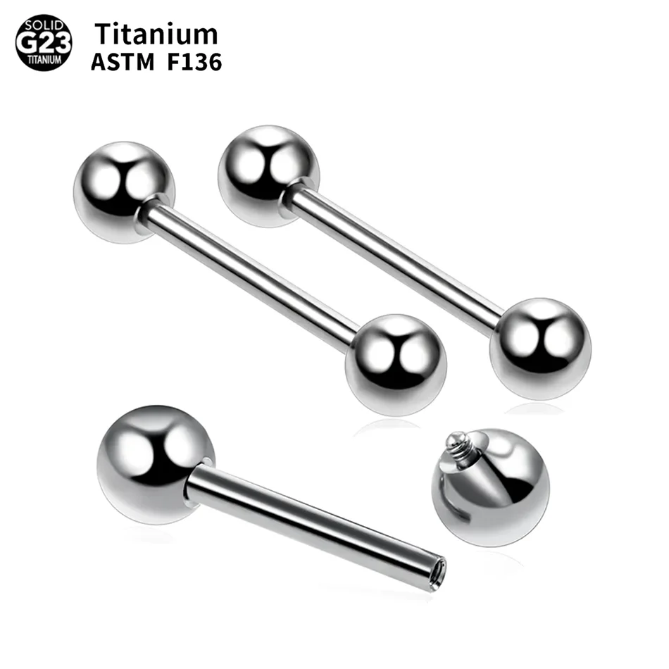 Piercings de lengua de titanio con rosca interna, barra Industrial, anillo para lengua, barra, oreja, Tragus, hélice, joyería para el cuerpo, 1 ud.
