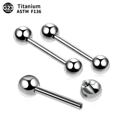 1PC Titanium Tongue Piercings Internally Threaded Industrial Barbell Tongue Ring Bar Ear Tragus Helix Piercing Body Jewelry