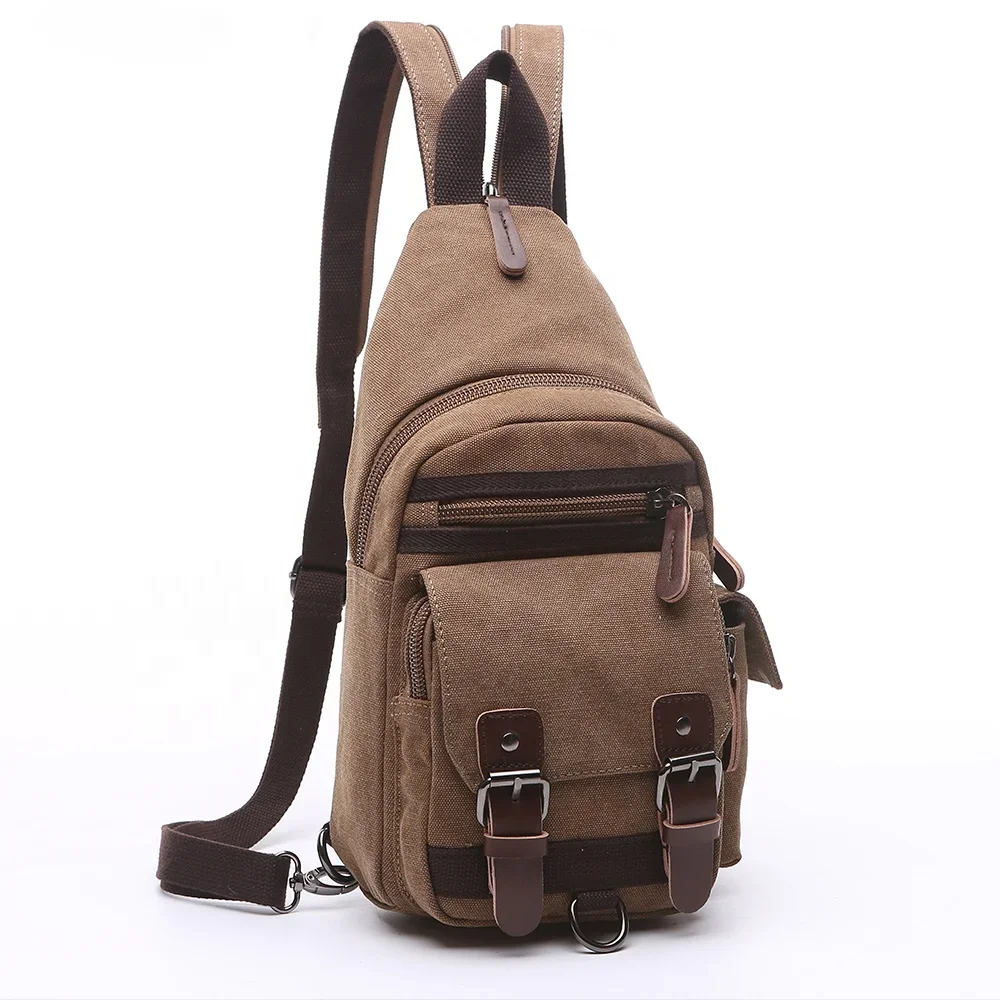 

Vintage Men Backpack Fashion Body Messenger Cross Bag Bicycle Man Canvas Shoulder Backpack Sling Chest Single Rucksack Knapsack