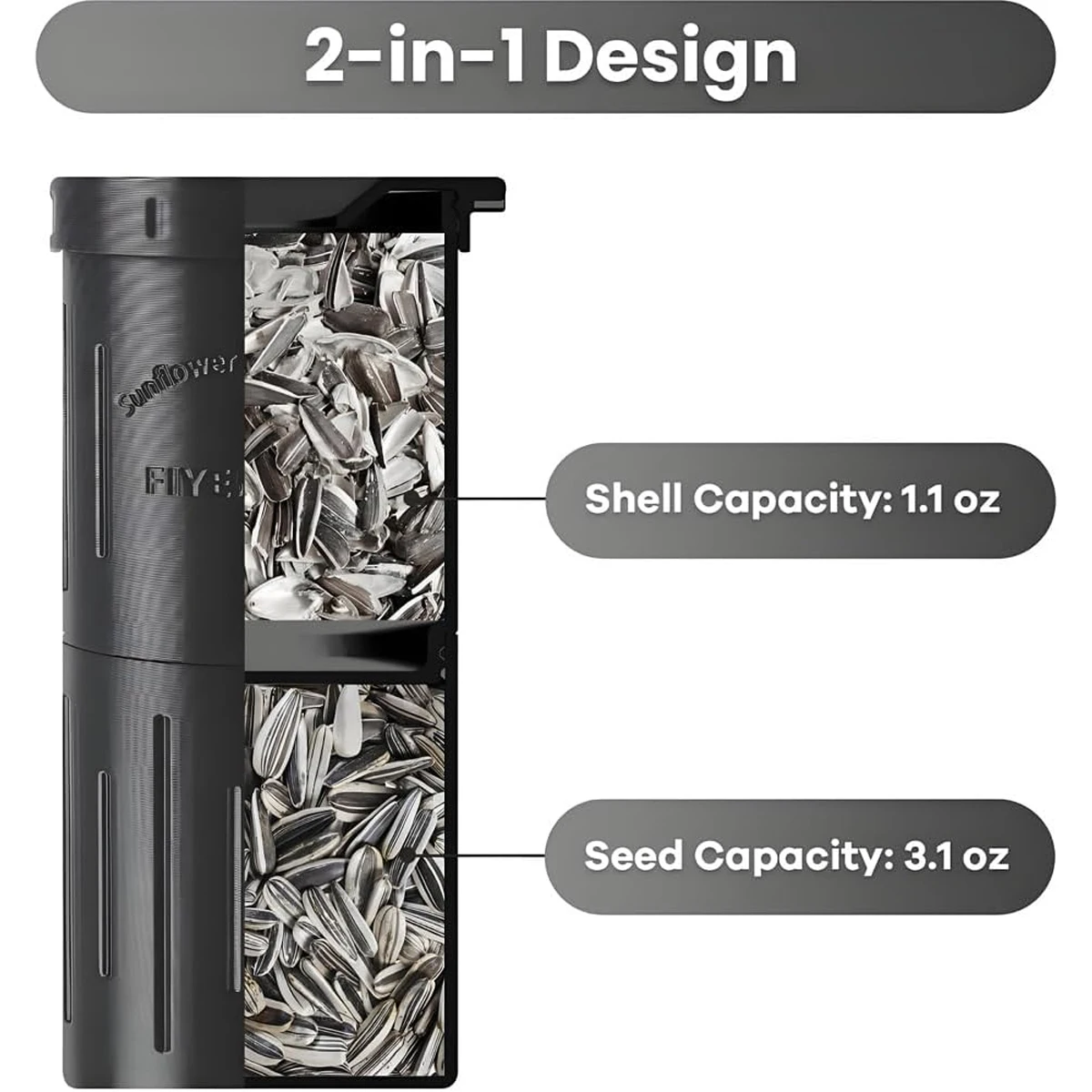 ABS Seedss Storage And Shell Disposal Cups Must-Have For Baseball Game Fun Portable 2-in-1 Melon Seedss Storage Cup