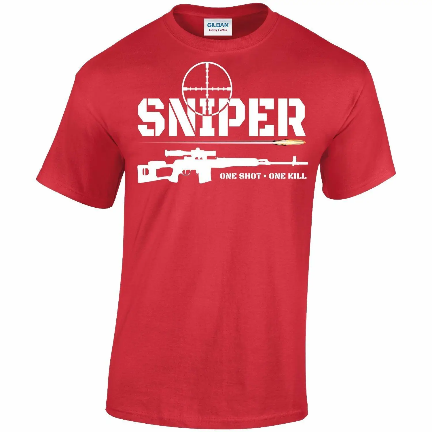 Unique Design Sniper One Shot One Kill T-Shirt. Summer Cotton Short Sleeve O-Neck Mens T Shirt New S-3XL