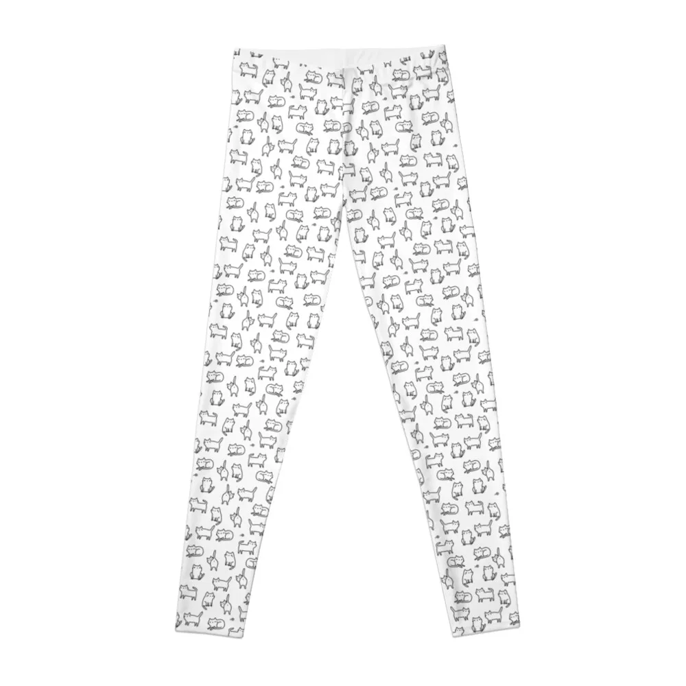 Funny white cats. Cute kitten and kitties. Cat pattern Leggings Women sports sports tennis for legging gym Womens Leggings