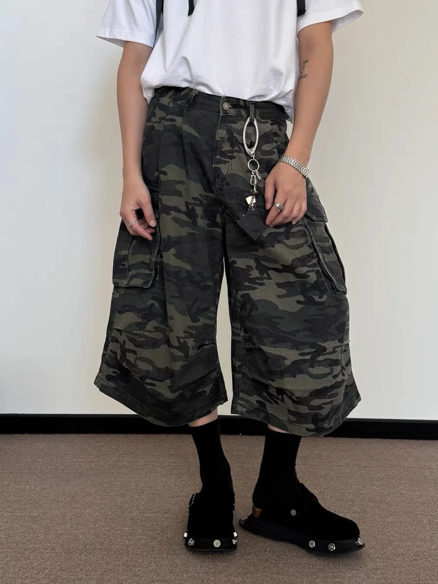 

Men's Retro American Camouflage Pants Large ket Workwear Straight Leg Trousers Summer Casual Faion Youth Active Sle