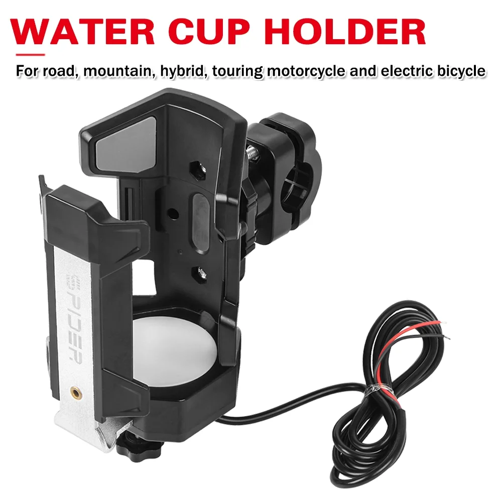 

Universal Water Bottle Cage Drink Cup Holder with Light Motorcycle Water Support For BMW R1250GS R1200GS For Kawasaki For Honda