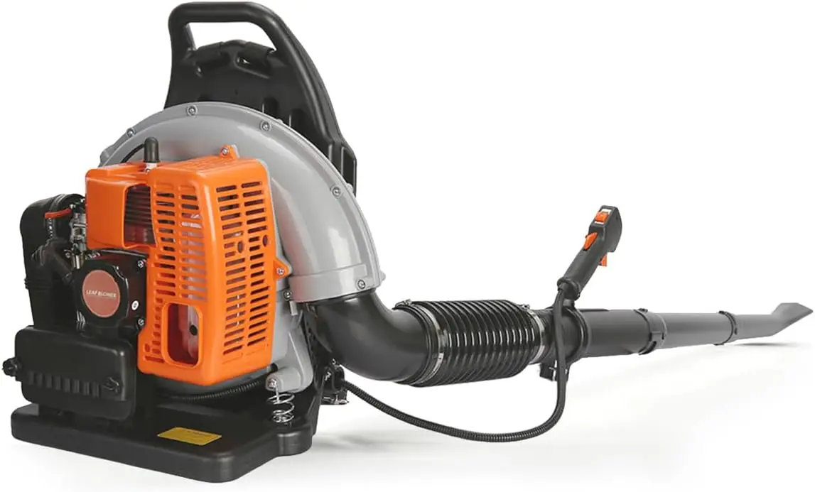 63cc Backpack Leaf Blower Gas Powered, 665 Cfm 2-Stroke for Lawn Care | Powerful 63cc 2-stroke engine, 665 CFM; ergonomic adjust