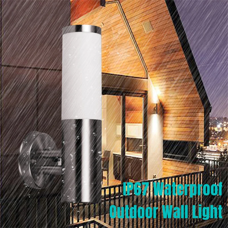 Modern Outdoor Light Waterproof Stainless Steel Wall Lights E27 For Garden Balcony Corridor Exterior Wall Lamps Fixtures Sconce