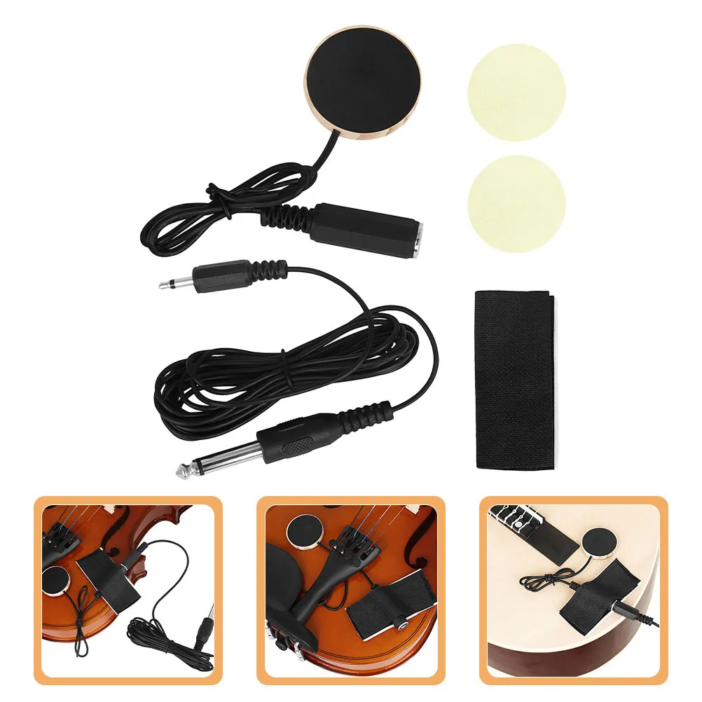 

1Set Guitar Pickup Wooden Patch Folk Classical Acoustic Guitar Non Invasive Installation Durable Copper Iron Plastic Accessory