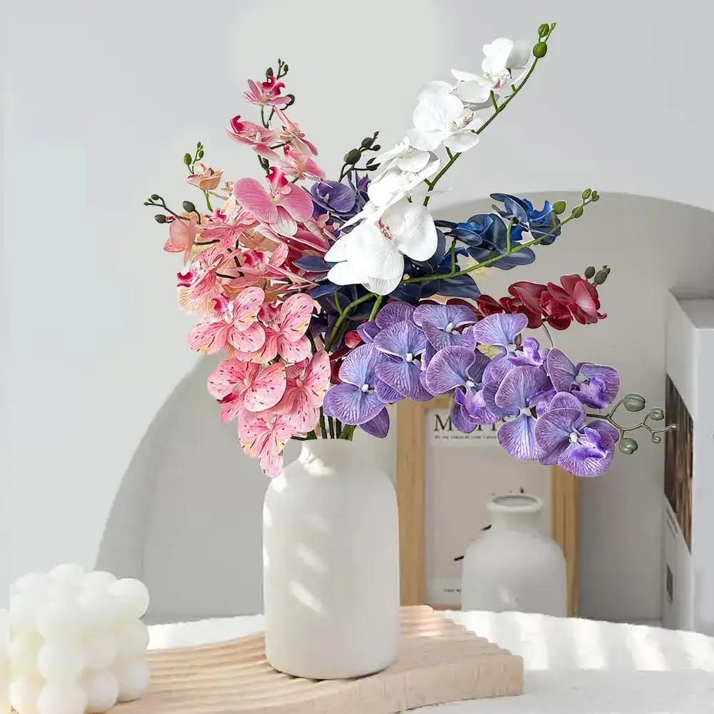 Long-lasting Faux Orchid Realistic Fake Phalaenopsis Elegant Artificial Moth Orchids Silk Flower Centerpiece for Wedding Party