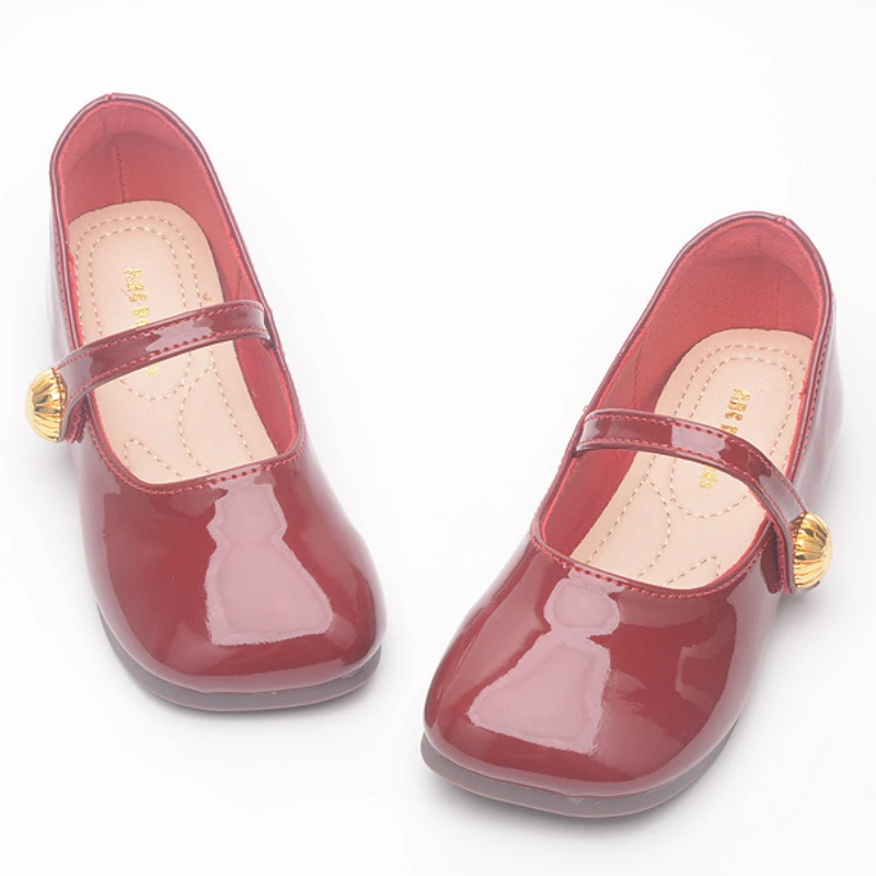 Chaussures de princesse en cuir pour enfants, chaussures plates brillantes pour filles, respirantes et élégantes, Mary Janes, peu profondes et chics, mode de fête