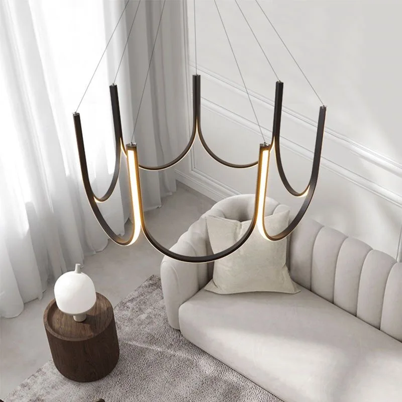 Modern LED U-bar Ceiling Chandeliers For Living Room Dining Table Kitchen Pendent Lamp Home Decor Hanging Light Luster Fixtures