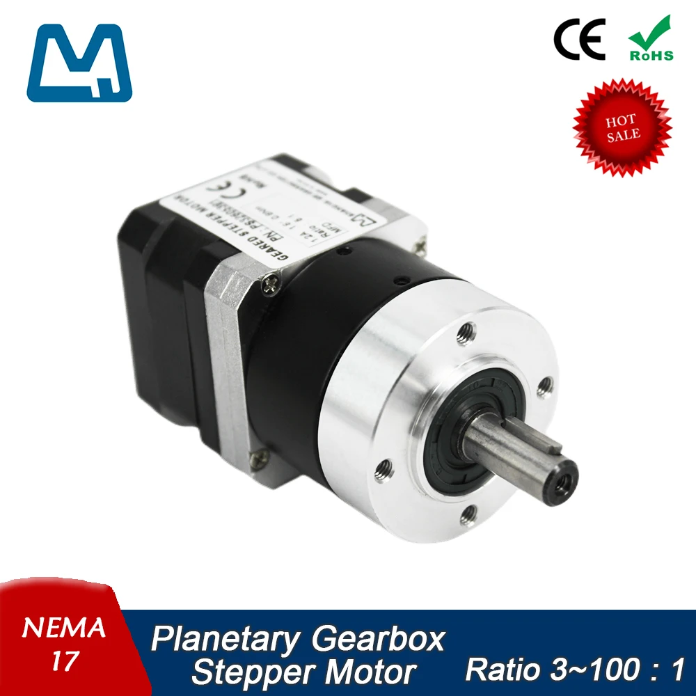 

Nema17 Planetary Gearbox Reducer with 42 Stepper Motor 26mm Body Lenght 1.2A