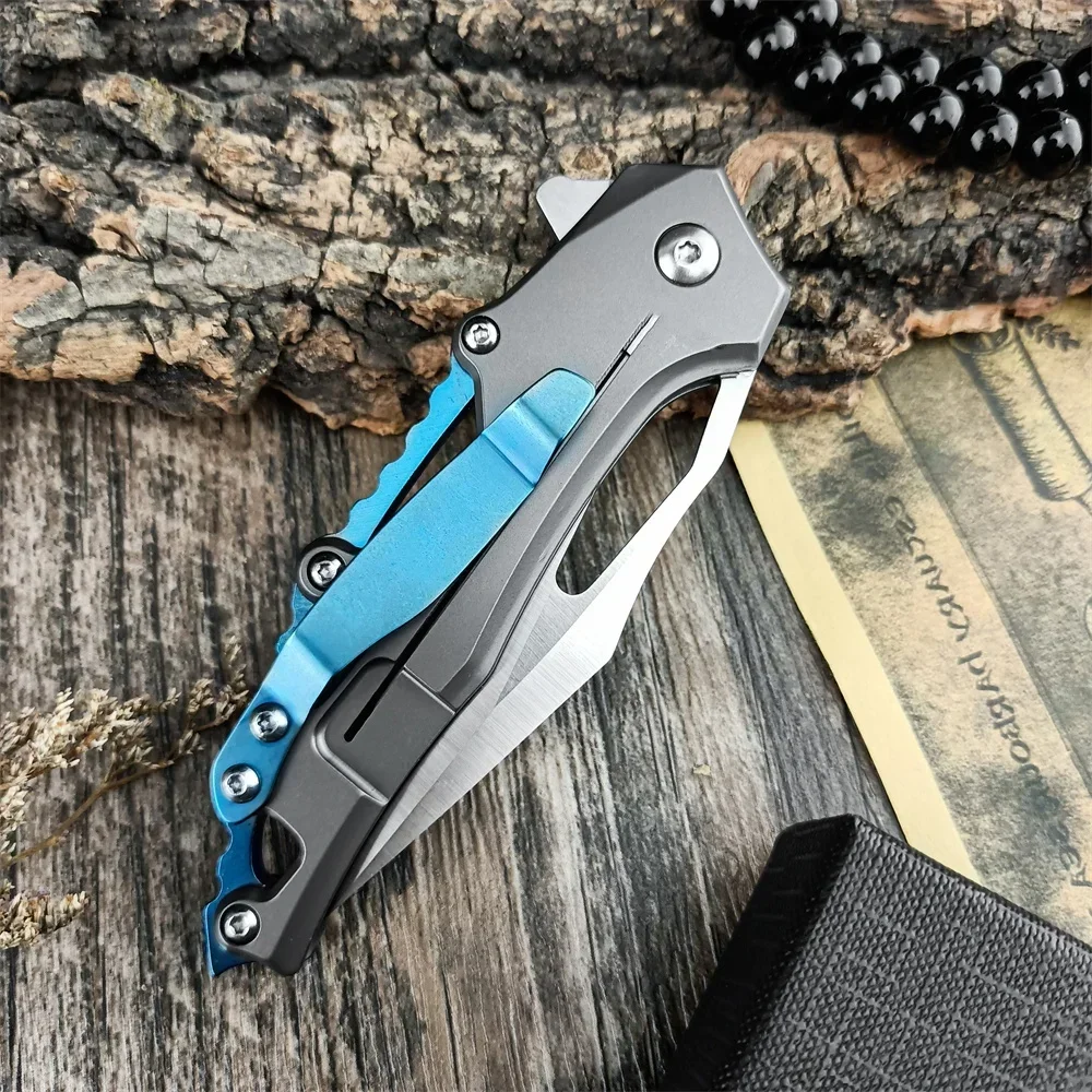 Flipper Assisted Folding Blade Knife D2 Steel T6 Aluminum Handle Outdoor Camping Hunting Tactical Knives Pocket EDC Tool