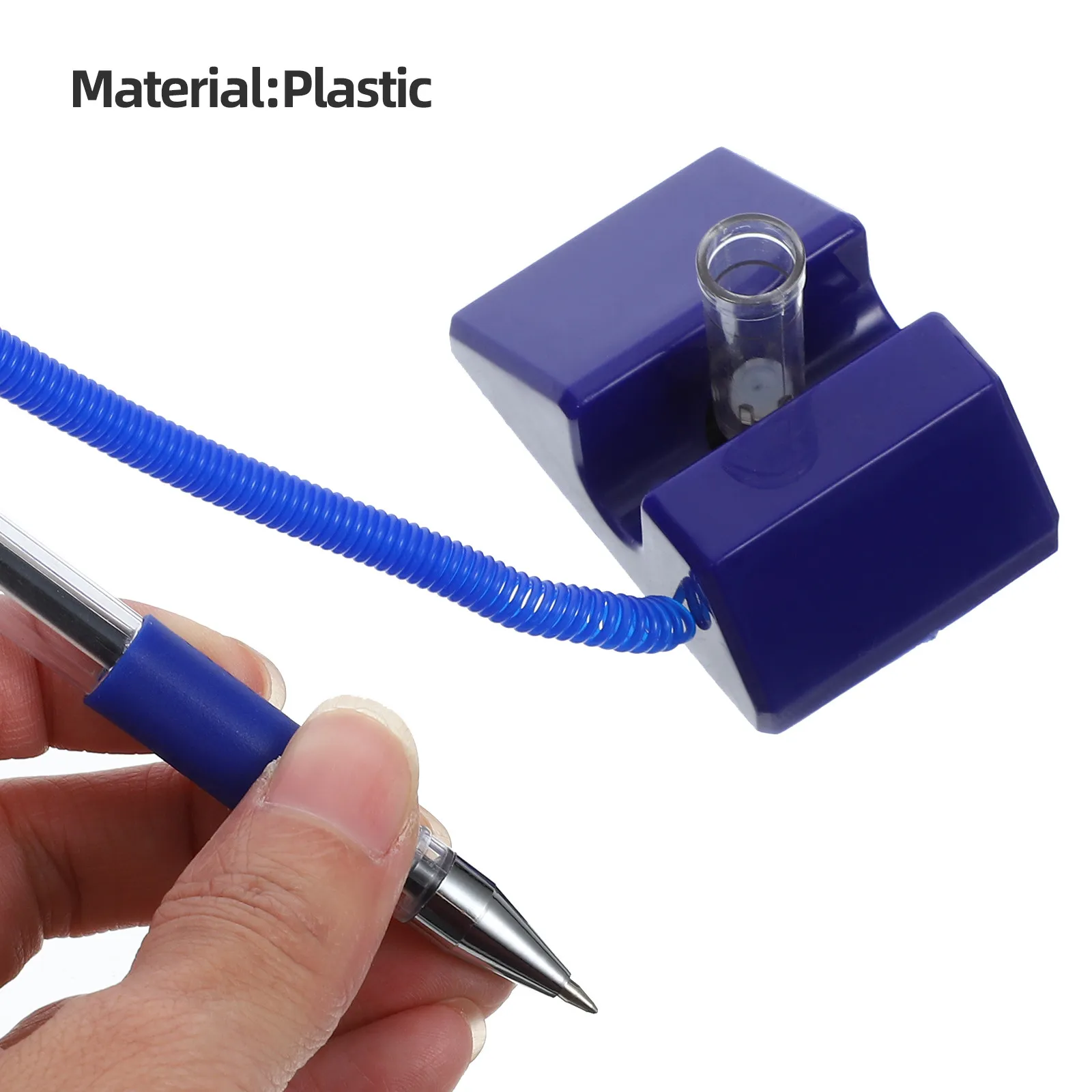 

3Pcs Counter Pen with Stand Anti-Theft Desktop Gel Ink Pen for Reception Desk Bank Office Hotel Security Writing