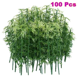 100Pcs 6cm/8cm/ 10CM Plastic Model Bamboo For DIY Train Architecture Sand Table Miniatures Landscape Decor