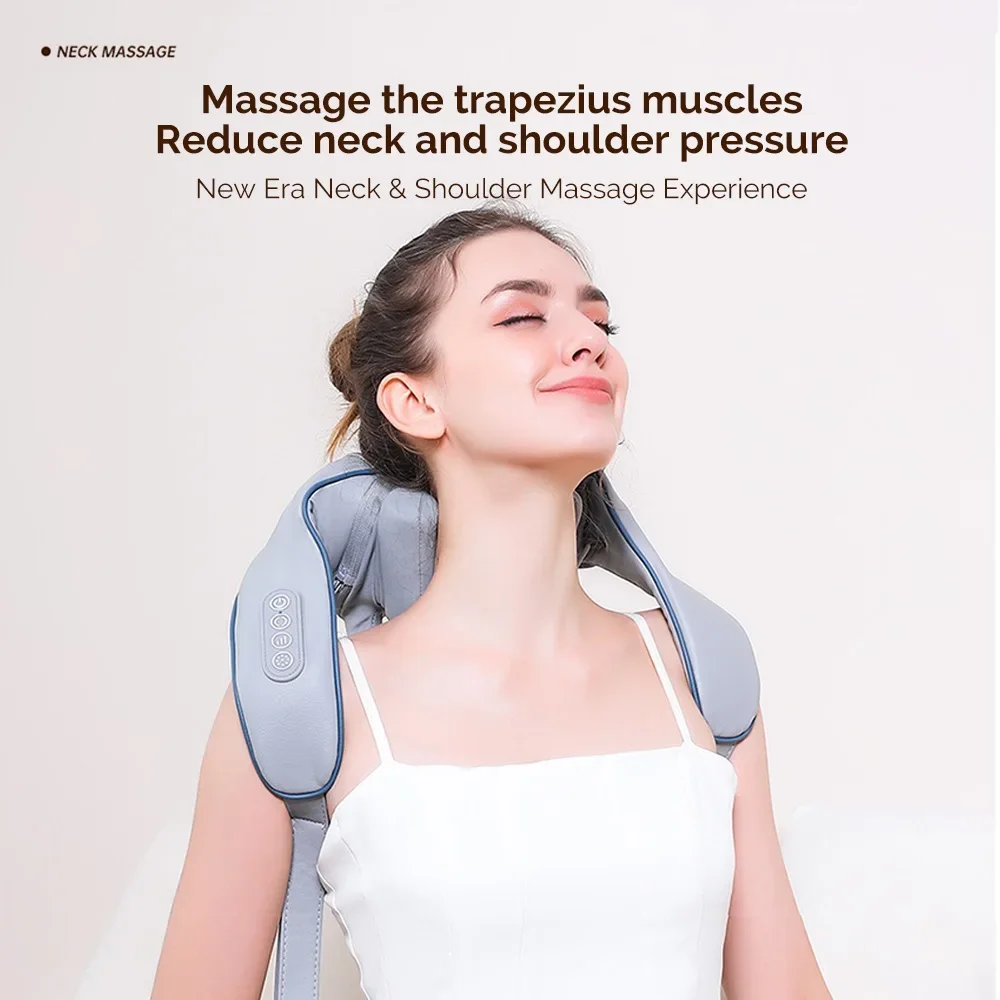 Foreverlily 26W Brushless Motor Neck And Shoulder Massager Wireless Shoulder And Back Kneading Massage Shawl Neck masajeador view 3
