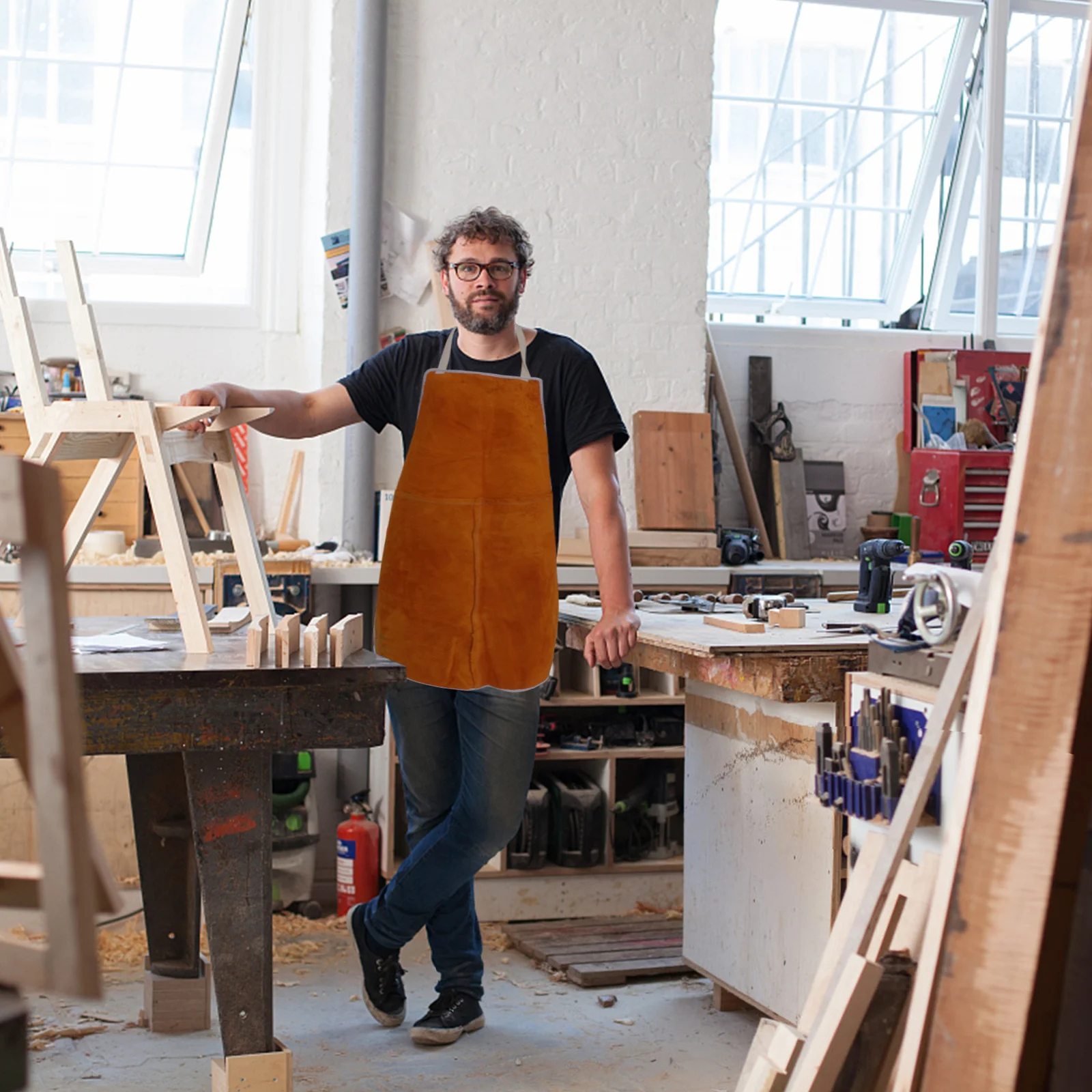 Welding Apron Electric Cowhide Smock Proofing Grease Fireproof Heat Resistant Workshop Clothing Protective Gear Welder