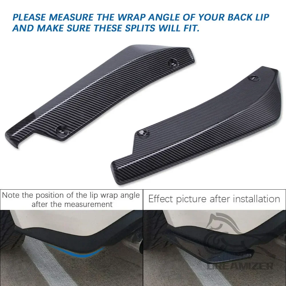 Para subaru impreza wrx sti amortecedor traseiro do carro divisor difusor canard envoltório spoiler lado fender saia lábio canard protetor