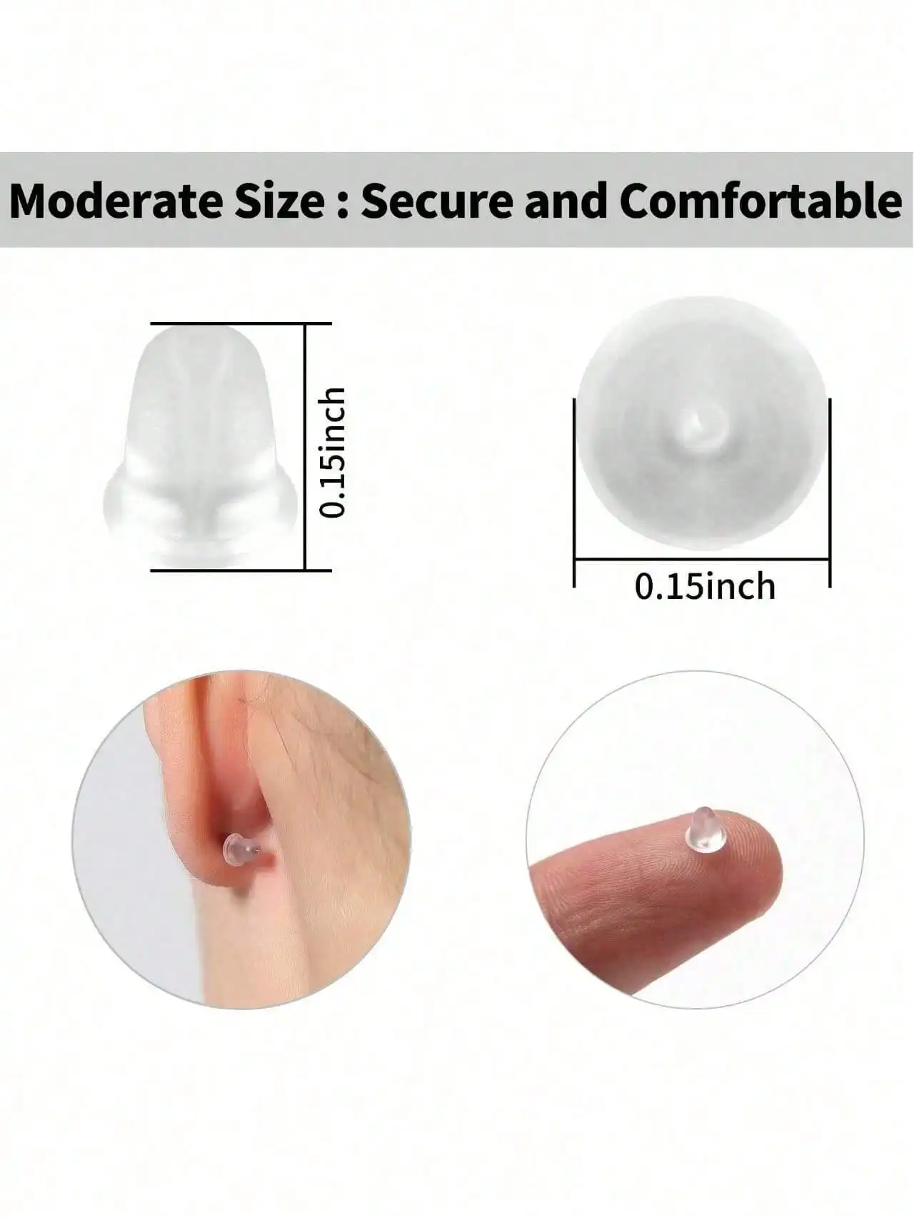 20pcs/Silicone Earring Back Stoppers, Clear Earring Clutch for Jewelry Making