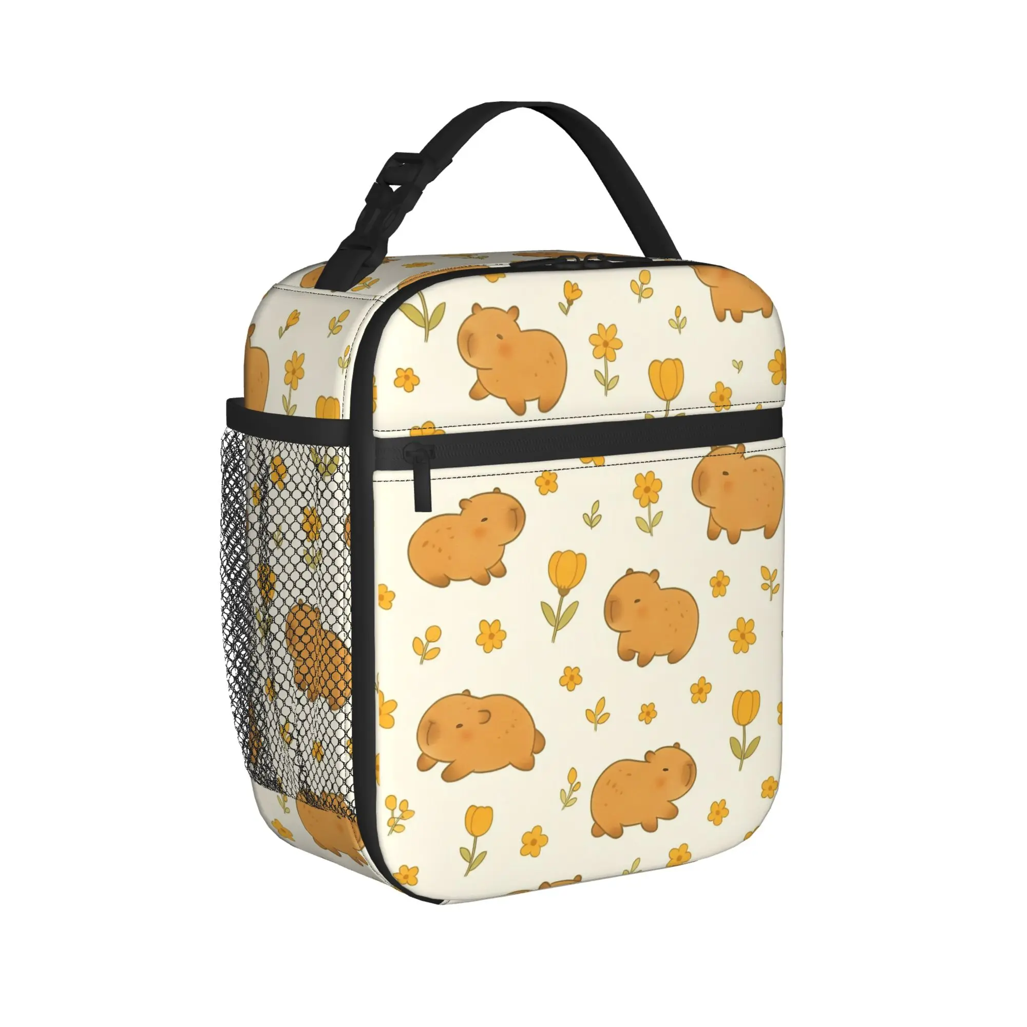 Kawaii Capybara Thermal Insulated Lunch Bags for Travel  Portable Food Container Bags Cooler Thermal Lunch Boxes
