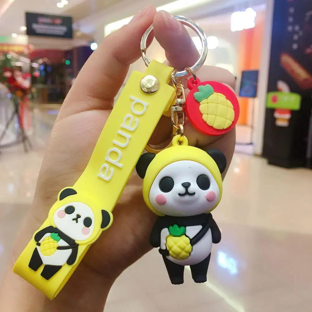 Innovative Keychain Metal Key Ring Anti-deform Fine Workmanship Delicate Panda Football Key Ring