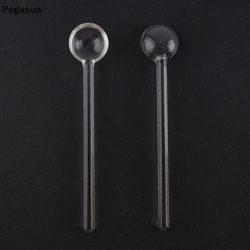 [S]Long Handle Glass Teaspoon Tableware Transparent Coffee Stirring Spoon