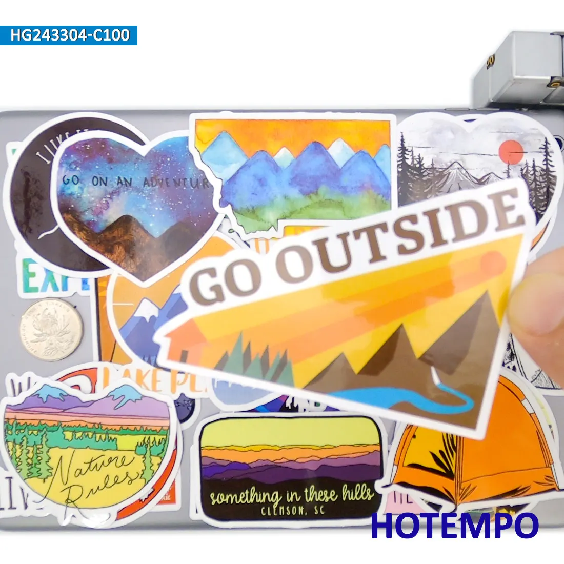 야외 모험 스티커, 등산, 캠핑, 하이킹, 여행 탐험, 노트북 자동차 전화 오토바이에 적합, 재미 스티커 팩, 100 개