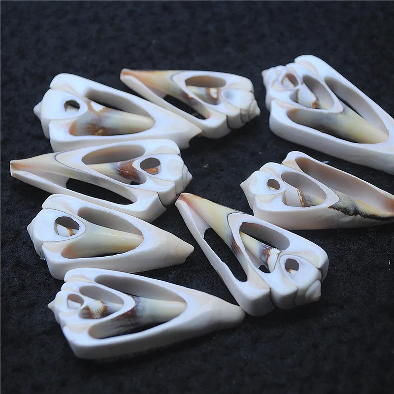 15PCS Nature Red Mohth Goblet Shell Pendants For Fashoin Women's Necklace Designs DIY Jewelry Findings 40X20MM Free Shippings