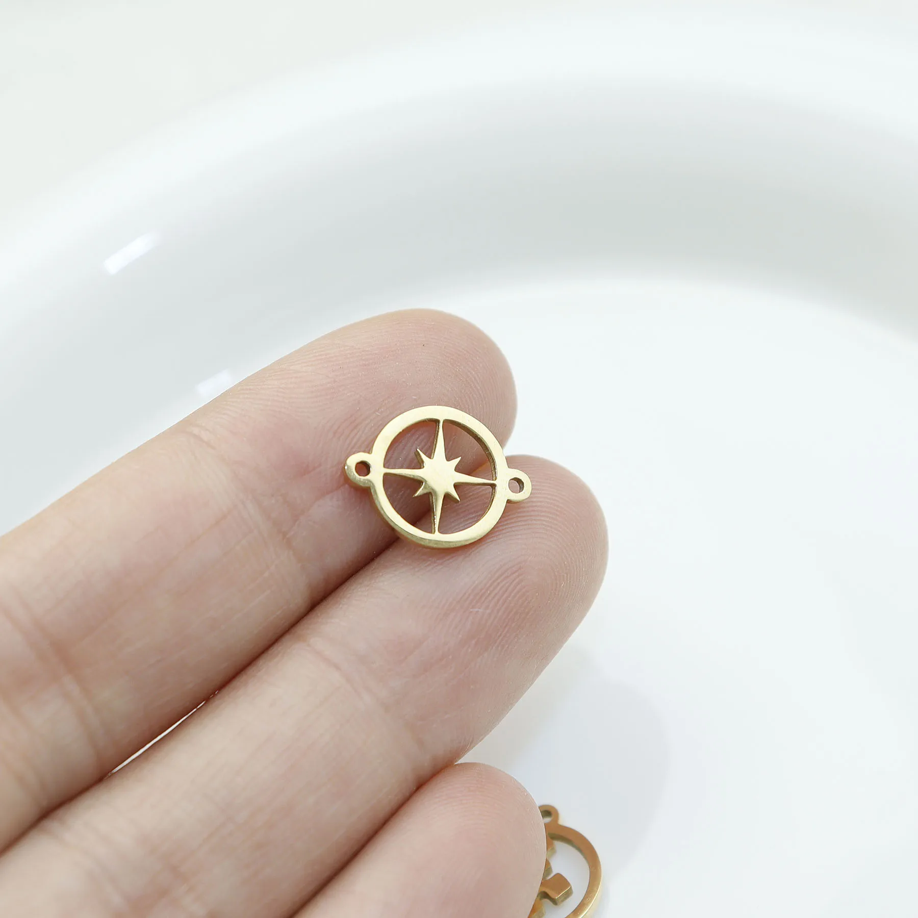 10pcs Stainless Steel Mirro Polished Bracelet Connector Girl Charms PVD Plate DIY Jewelry Accessory image 2
