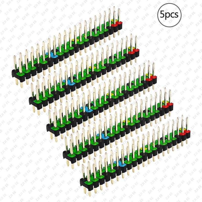 1PCS/5PCS 2 X 20 Pin Male GPIO Header for Raspberry Pi Zero Double Row 20 Pin Male Pin GPIO Colorful Stacking Header Extend